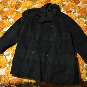 Warm black and green plaid coat from the gap. Size XXL
